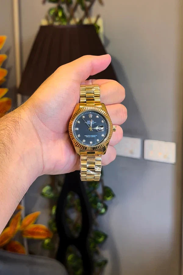 RLX Oyster Perpetual | Premium Black and Gold with Date Adjuster