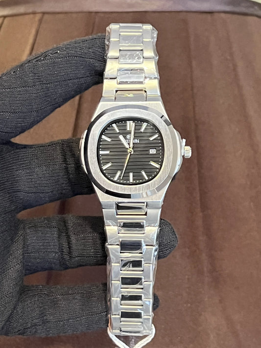Premium Seastar Silver Chain Watch | With Classical Date Adjuster
